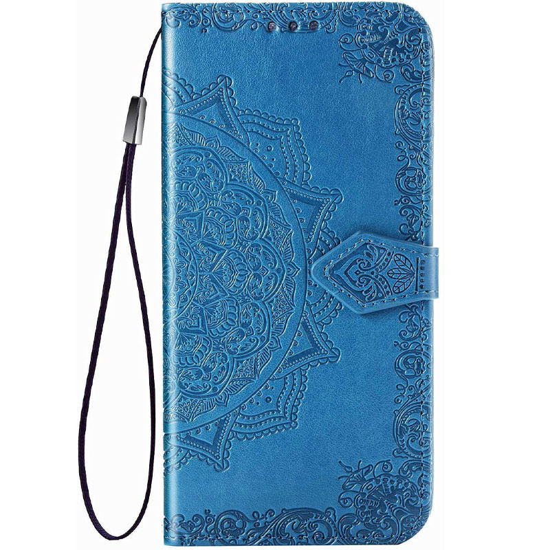 Кожаный чехол-книжка Art Case с визитницей для Realme C11 (Синий)