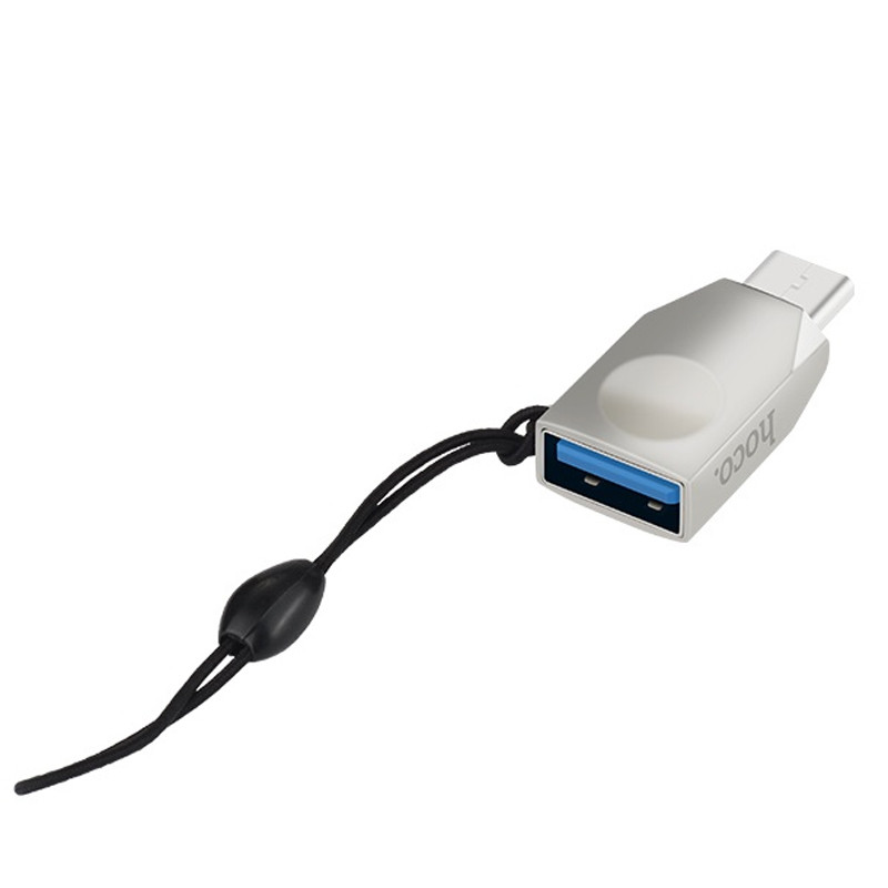 Фото Перехідник Hoco UA9 OTG USB to Type-C (Сталевий) на vchehle.ua