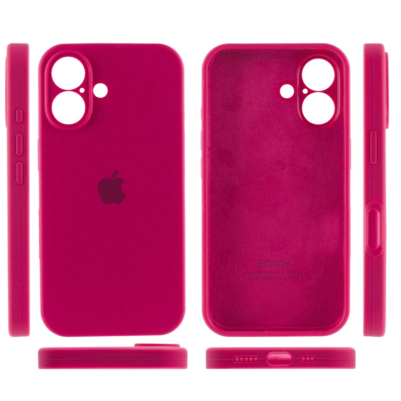 Фото Чехол Silicone Case Full Camera Protective (AA) для Apple iPhone 16 (6.1") (Красный / Rose Red) в магазине vchehle.ua