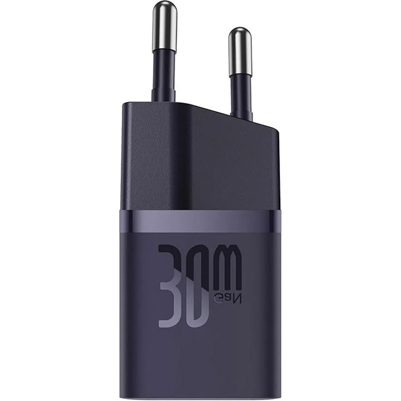 Фото МЗП Baseus GaN5 Fast Charger (mini) 30W (1USB-C) + кабель Type-C to Type-C (P10110902) (Midnight Purple) в маназині vchehle.ua