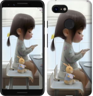 

Чехол Милая девочка с зайчиком для Google Pixel 3 777659