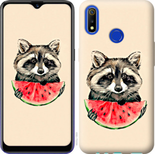 

Чехол Енотик с арбузом для Realme 3 917435