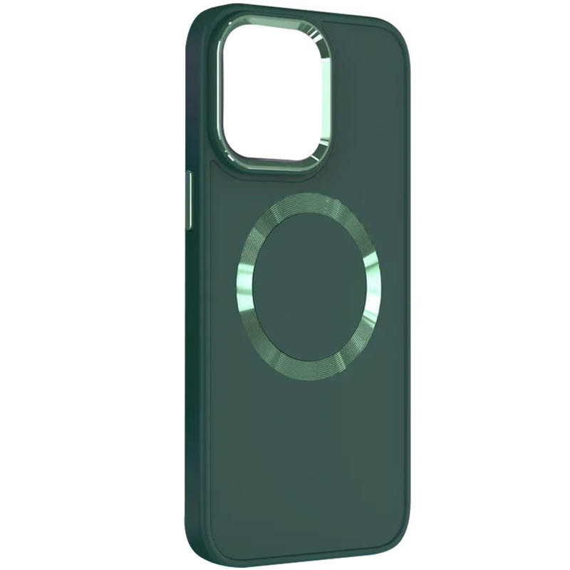 TPU чехол Bonbon Metal Style with Magnetic safe для Apple iPhone 15 (6.1") (Зеленый / Army Green)