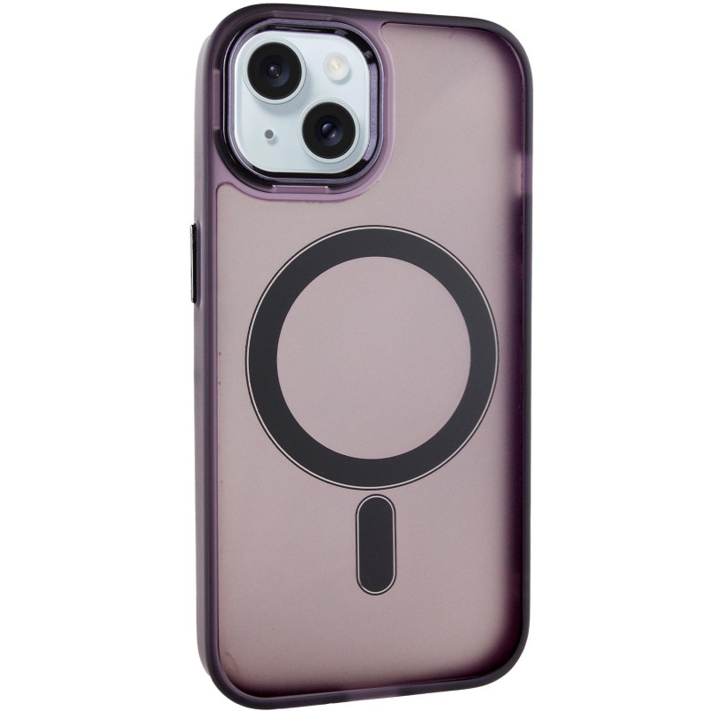 Чехол TPU+PC Lily with Magnetic safe для Apple iPhone 13 (6.1") (Dark Purple)