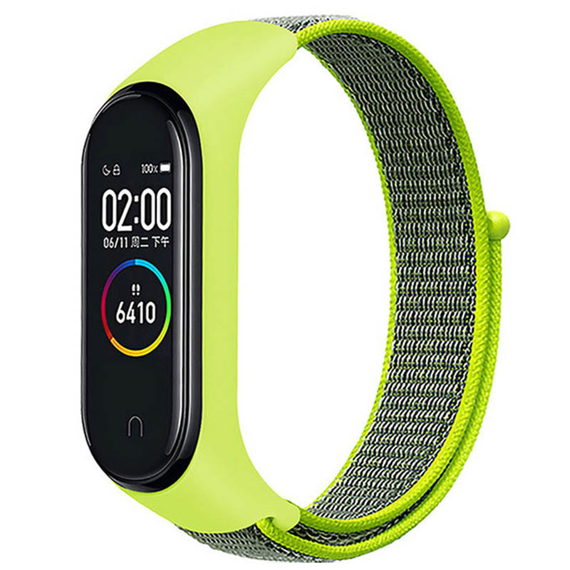 Ремешок Nylon для Xiaomi Mi Band 3/4/5/6/7 (Желтый)