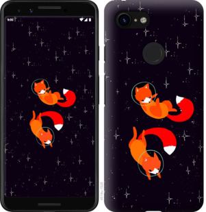 Чехол Лисички в космосе для Google Pixel 3a