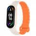 Ремешок Dual-color Magnetic для Xiaomi Mi Band 7/6/5/4/3 (White / Orange)