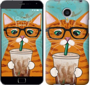Чехол Зеленоглазый кот в очках для Meizu MX4 PRO
