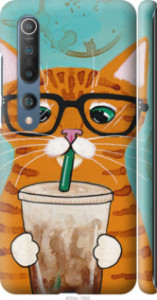 Чехол Зеленоглазый кот в очках для Xiaomi Mi 10