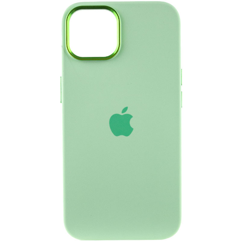 Фото Чехол Silicone Case Metal Buttons (AA) для Apple iPhone 14 (6.1") (Зеленый / Pistachio) на vchehle.ua