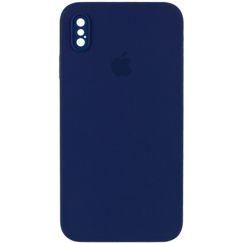 Уценка Чехол Silicone Case Square Full Camera Protective (AA) для Apple iPhone XS Max (6.5") (Эстетический дефект / Темно-синий / Midnight blue)