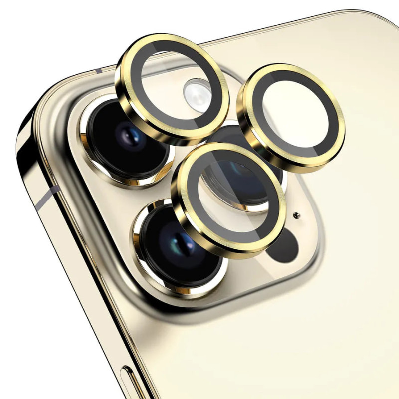 Заказать Защитное стекло Metal Classic на камеру (в упак.) для Apple iPhone 14 Pro (6.1") / 14 Pro Max (6.7") (Золотой / Gold) на vchehle.ua