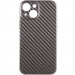 Уценка Кожаный чехол Leather Case Carbon series для Apple iPhone 13 mini (5.4") (Дефект упаковки / Серый)