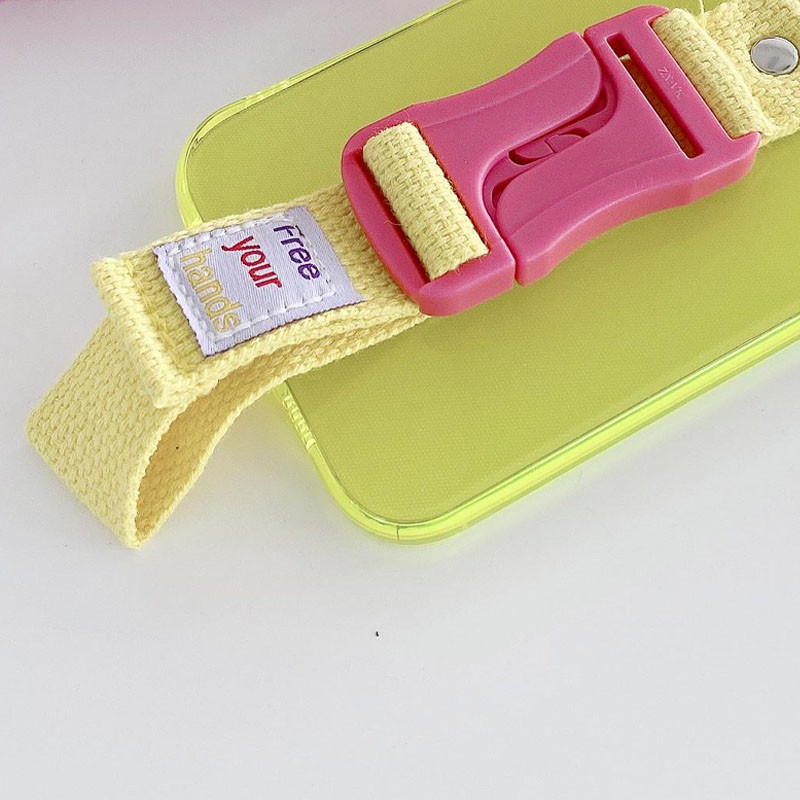 Фото Чехол Handfree с цветным ремешком для Apple iPhone 11 Pro (5.8") (Желтый) на vchehle.ua