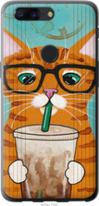 Чехол Зеленоглазый кот в очках для OnePlus 5T