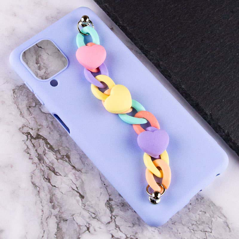 Фото Чохол Chained Heart з підвісним ланцюжком на Samsung Galaxy M33 5G (Lilac Blue) в маназині vchehle.ua