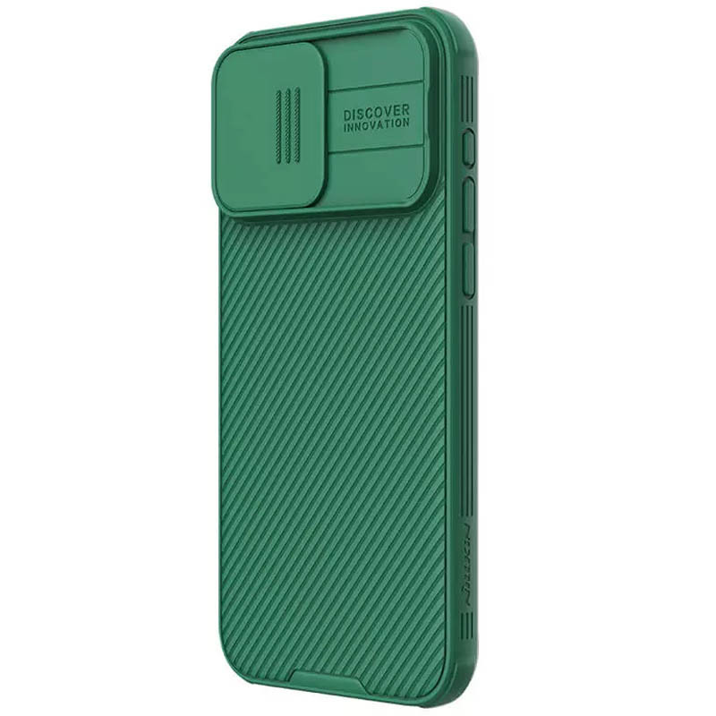 Фото Карбоновая накладка Nillkin CamShield Pro для Apple iPhone 15 Pro Max (6.7") (Deep Green) на vchehle.ua