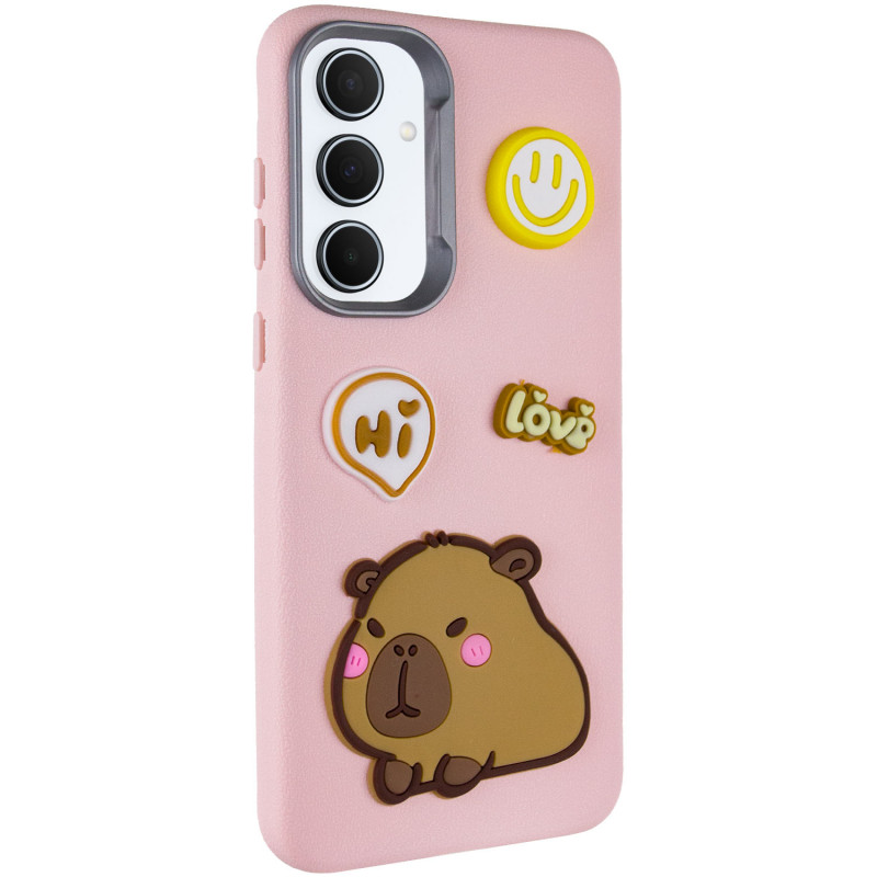 Чехол TPU Leather Toys для Samsung Galaxy A36 5G / A56 5G (Capybara / Pink)