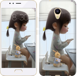 Чехол Милая девочка с зайчиком для Meizu M5s