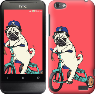 

Чохол Мопс на велосипеді на HTC One V t320e 87611
