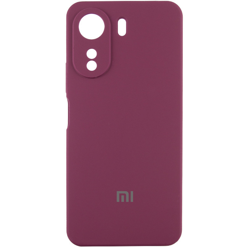 Чохол Silicone Cover Lakshmi Full Camera (AAA) with Logo на Xiaomi Redmi 13C / Poco C65 (Бордовий / Plum)