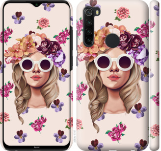 

Чехол Девушка с цветами v2 для Xiaomi Redmi Note 8T 875829