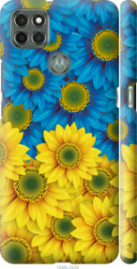 Чехол Жёлто-голубые цветы для Motorola G9 Power