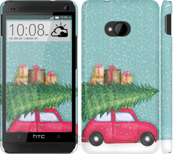 

Чехол Машина с подарками для HTC One M7 867396