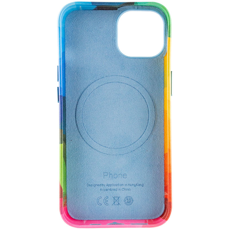 Шкіряний чохол Colour Splash with Magnetic Safe на Apple iPhone 14 Plus (6.7") (Red / Blue) в магазині vchehle.ua