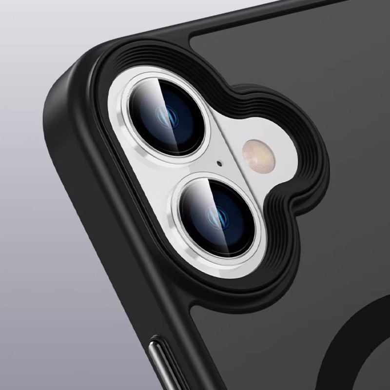 TPU+PC чохол Metal Buttons with Magnetic Safe Colorful на Apple iPhone 16 Plus (6.7") (Чорний) в магазині vchehle.ua