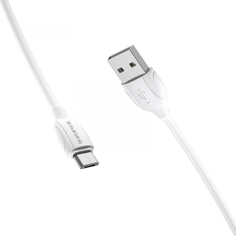 Фото Дата кабель Borofone BX19 USB to MicroUSB (1m) (Белый) на vchehle.ua