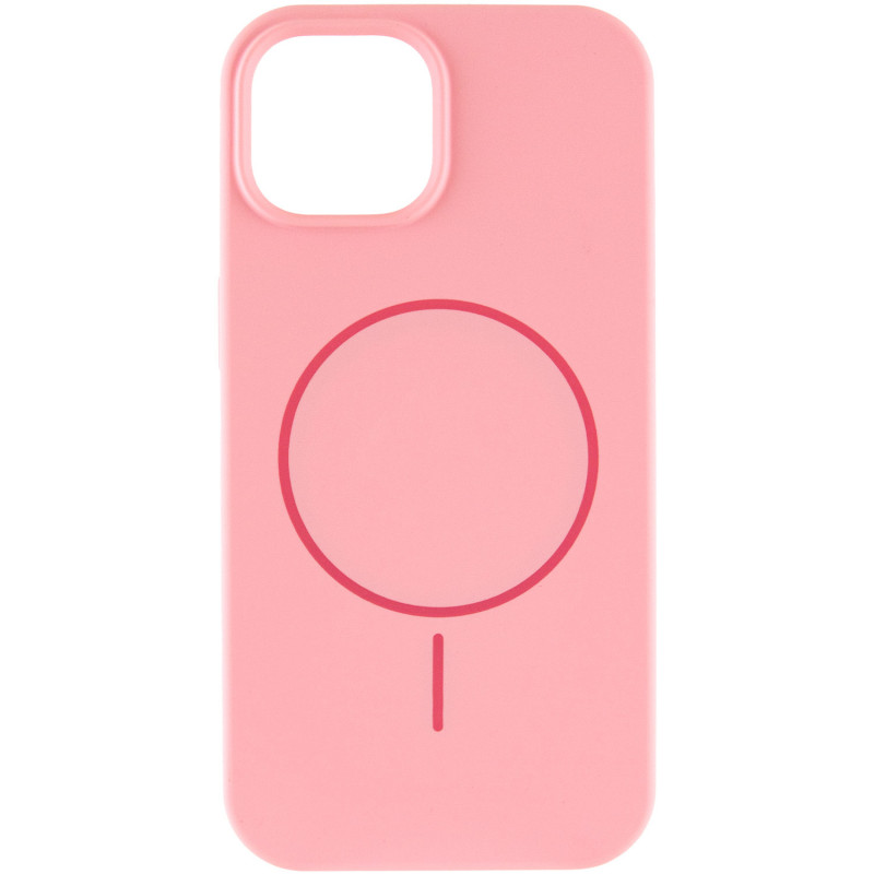 Фото Чохол Silicone Case Full Protective (AA) NO LOGO with Magnetic Safe на Apple iPhone 15 (6.1") (Рожевий / Light pink) на vchehle.ua