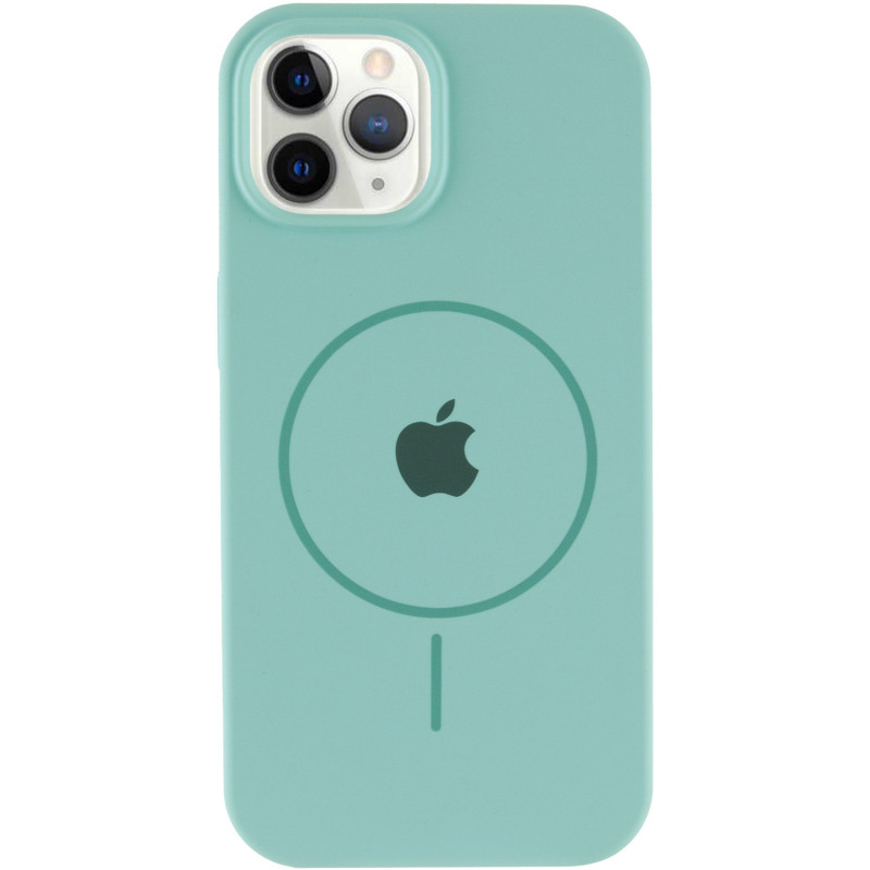Фото Чехол Silicone Case Full Protective (AA) with Magnetic Safe для Apple iPhone 11 Pro (5.8") (Бирюзовый / Light Turquoise) на vchehle.ua