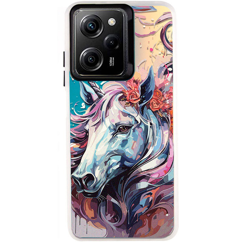 TPU+PC чохол TakiTaki Magic glow на Xiaomi Poco X5 Pro 5G / Redmi Note 12 Pro 5G (Unicorn / Pink / Purple)