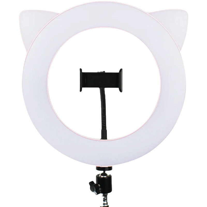 Уценка Кольцевая лампа Кошка 27см (Эстетический дефект / Черный)