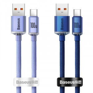 Дата кабель Baseus Crystal Shine Series USB to Type-C 100W (1.2m) (CAJY00040)