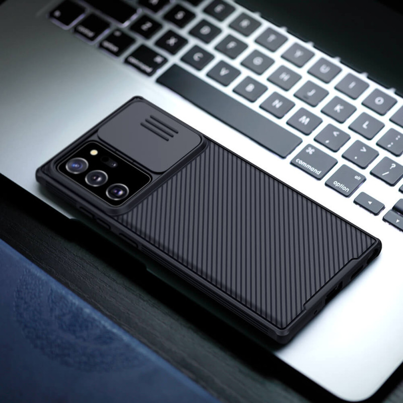 Замовити Карбонова накладка Nillkin Camshield (шторка на камеру) на Samsung Galaxy Note 20 Ultra (Чорний / Black) на vchehle.ua