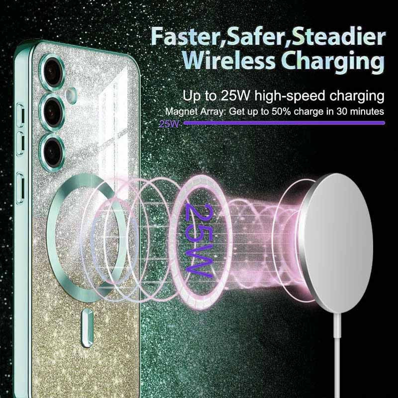 TPU чохол Delight case with Magnetic Safe з захисними лінзами на камеру на Samsung Galaxy S23 FE (Зелений / Emerald) в магазині vchehle.ua