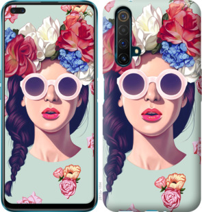 

Чохол Дівчина з квітами на Realme X50 920011