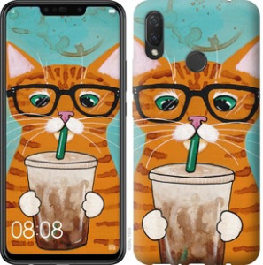 Чохол Зеленоокий кіт в окулярах на Huawei Nova 3