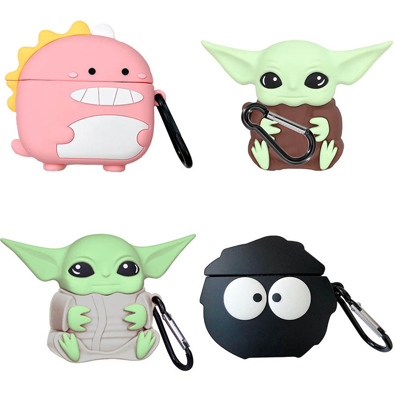 Силиконовый футляр Cartoons&Heroes для наушников AirPods 1/2 + карабин