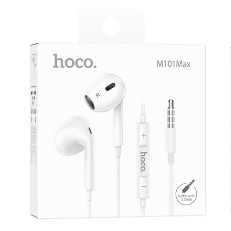 Стерео наушники Hoco M101 Max (3.5mm/1.2m) (White) в магазине vchehle.ua