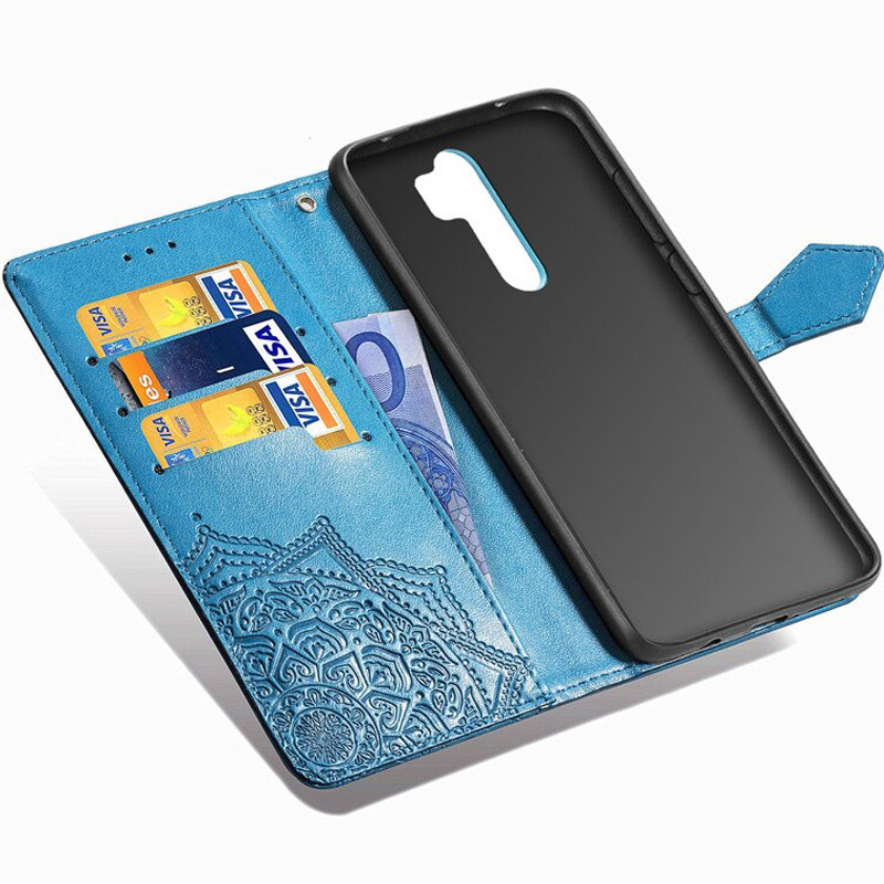 Фото Кожаный чехол-книжка Art Case с визитницей для Xiaomi Redmi Note 8 Pro (Синий) на vchehle.ua