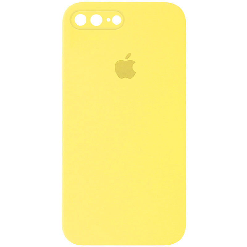 Чохол Silicone Case Square Full Camera Protective (AA) на Apple iPhone 7 plus / 8 plus (5.5") (Жовтий / Yellow)