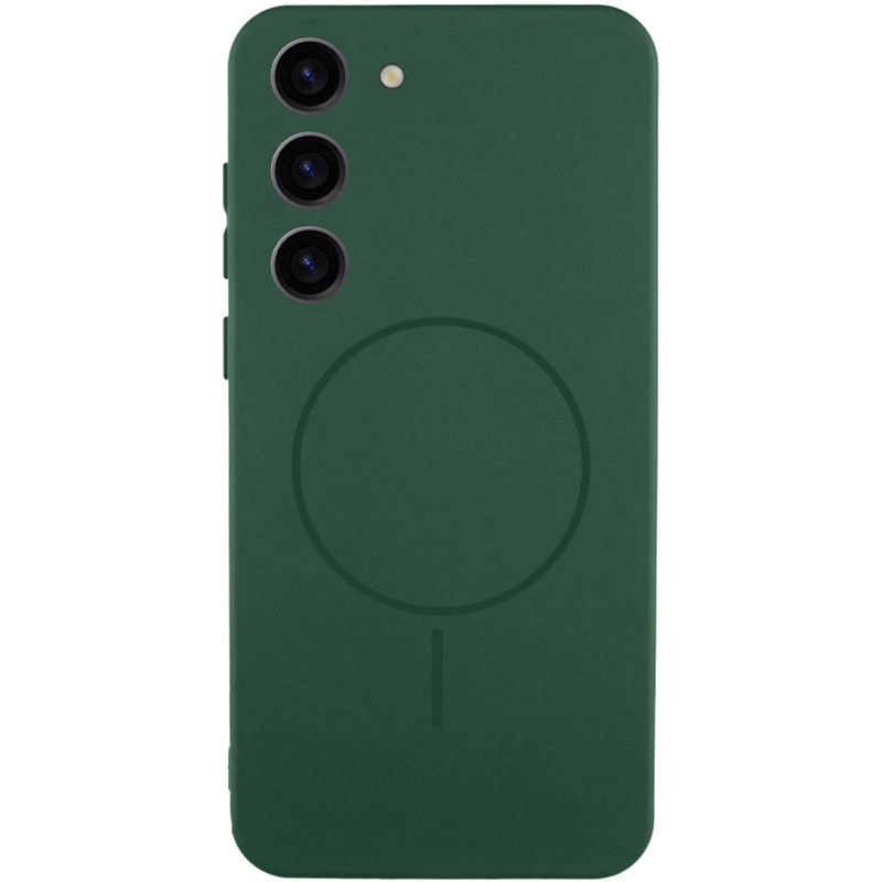 Чехол Silicone Cover Lakshmi Full Camera (AA) with MagFit для Samsung Galaxy S23 (Зеленый / Dark green)