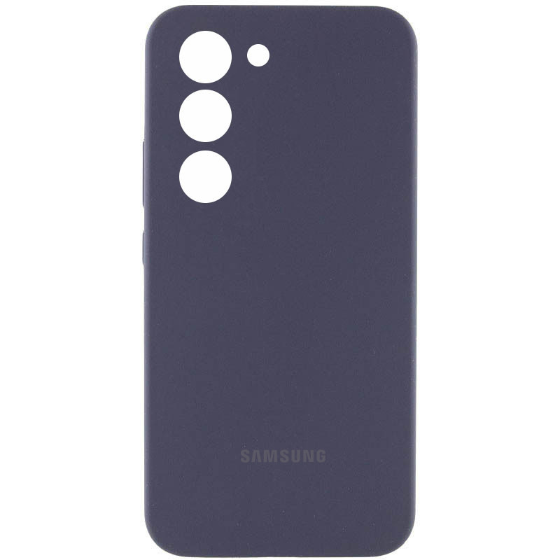 Чехол Silicone Cover Lakshmi Full Camera (AAA) with Logo для Samsung Galaxy S23 (Серый / Dark Gray)