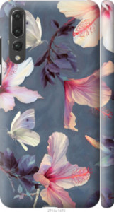 Чехол Нарисованные цветы для Huawei P20 Pro