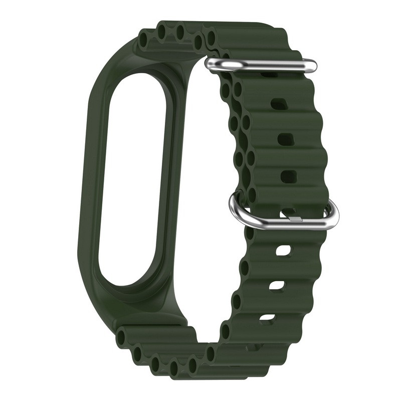 Ремінець Ocean Band для Xiaomi Mi Band 9/8 (Зелений / Dark Olive) в магазині vchehle.ua