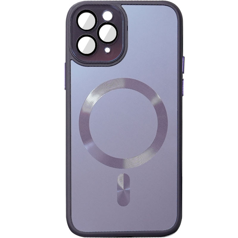 Чехол TPU+Glass Sapphire Midnight with Magnetic Safe для Apple iPhone 14 Pro (6.1") (Фиолетовый / Deep Purple)