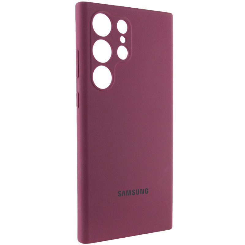 Фото Чохол Silicone Cover Lakshmi Full Camera (AAA) with Logo на Samsung Galaxy S24 Ultra (Бордовий / Plum) на vchehle.ua